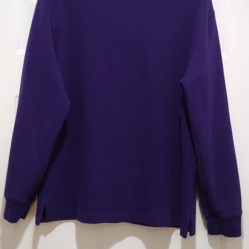 polo ralph lauren 1/4 zip Sweatshirt Purple Shirt Size Large - Picture 4 of 6
